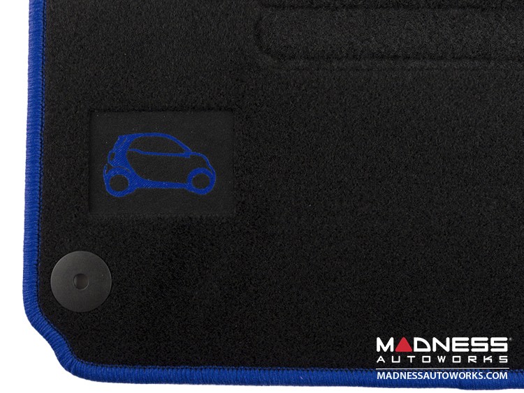 smart fortwo Floor Mats 453 model Carpet with Blue Binding